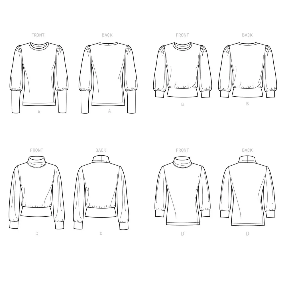 Simplicity Sewing Pattern 9385 11209 Knit‎ Tops Misses Size 6-14